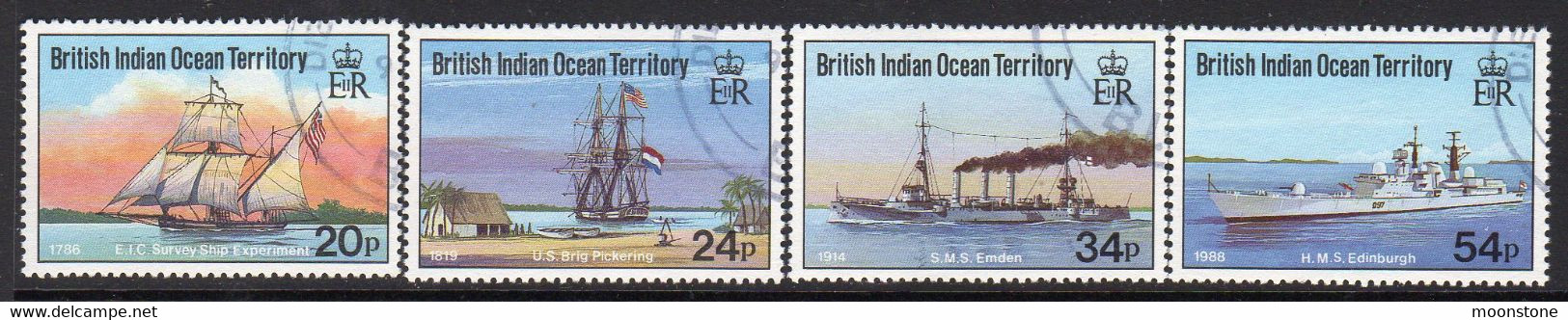 British Indian Ocean Territory BIOT 1991 Visiting Ships Set Of 4, Used, SG 115/8 (A) - Territorio Britannico Dell'Oceano Indiano