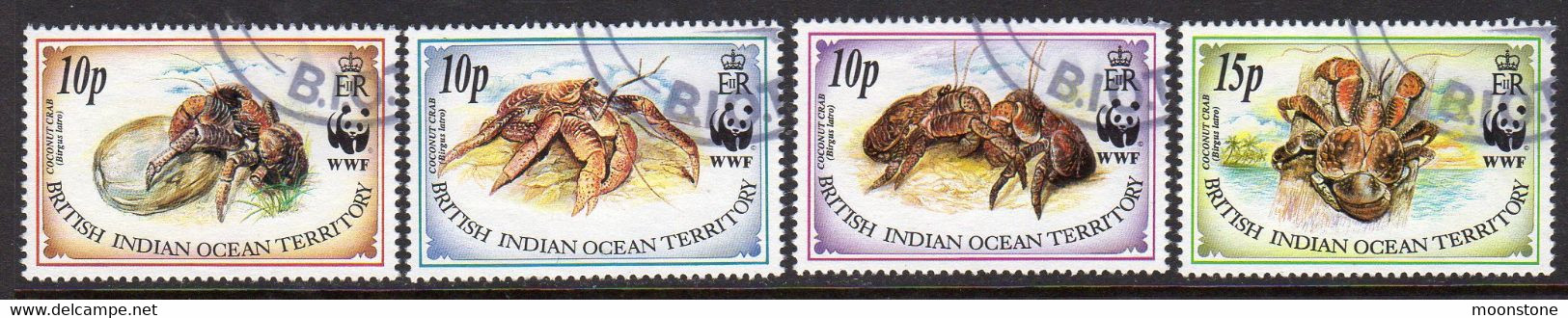 British Indian Ocean Territory BIOT 1993 Coconut Crab Set Of 4, Used, SG 132/5 (A) - Britisches Territorium Im Indischen Ozean
