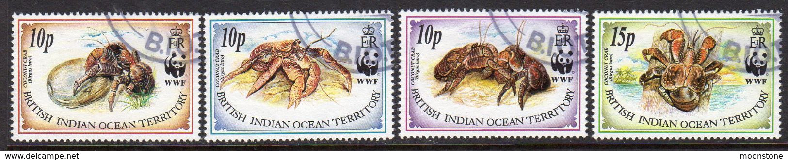 British Indian Ocean Territory BIOT 1993 Coconut Crab Set Of 4, Used, SG 132/5 (A) - Territorio Británico Del Océano Índico