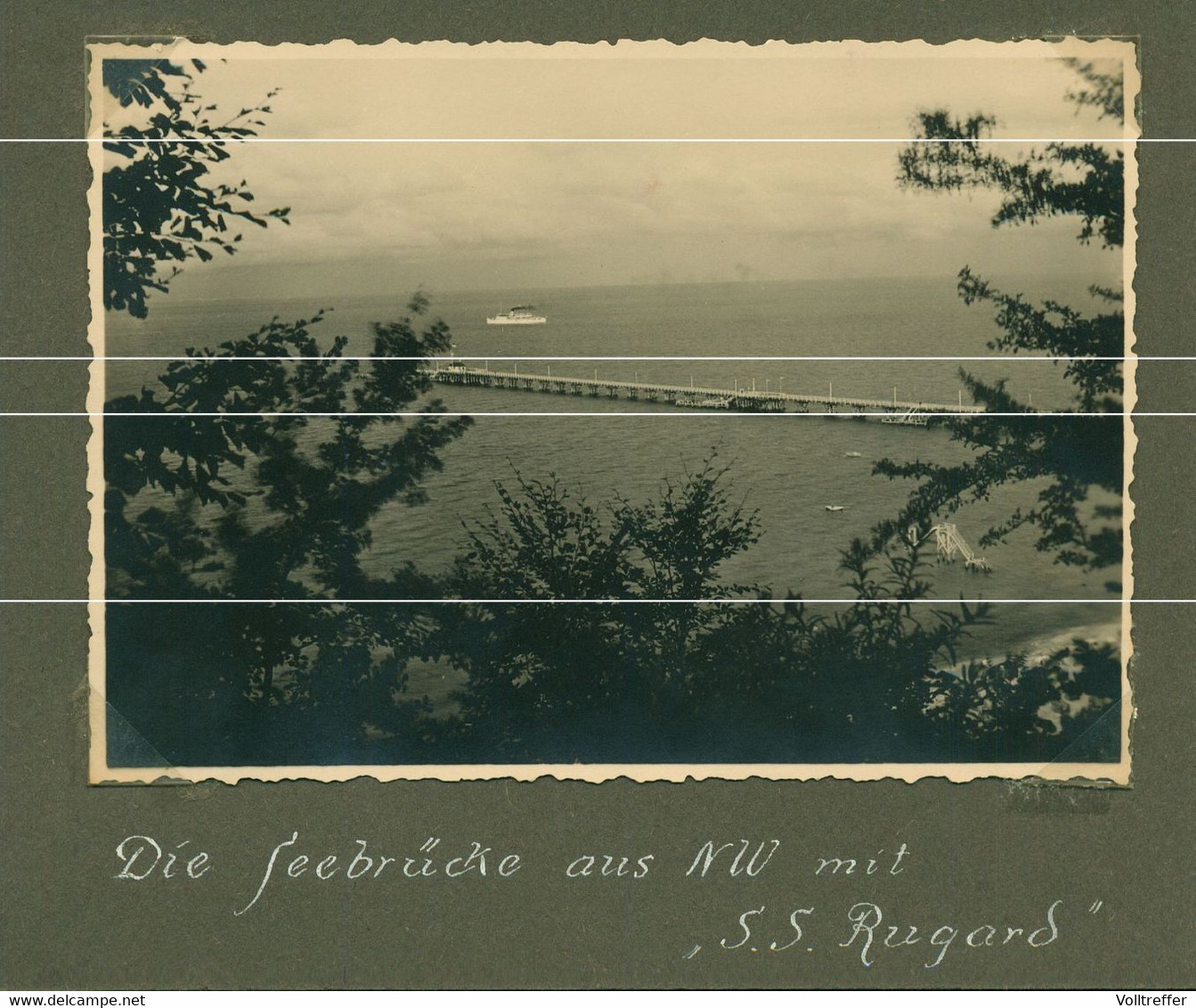 2x Orig. XL Foto 1931, Ortspartie Sellin Rügen Seebrücke, Seebrücke Mit Schiff Dampfer S.S. Rugard - Sellin