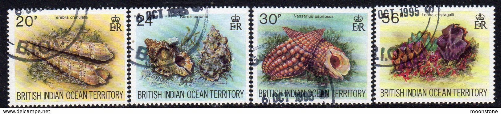 British Indian Ocean Territory BIOT 1996 Sea Shells Set Of 4, Used, SG 176/9 (A) - Territorio Britannico Dell'Oceano Indiano