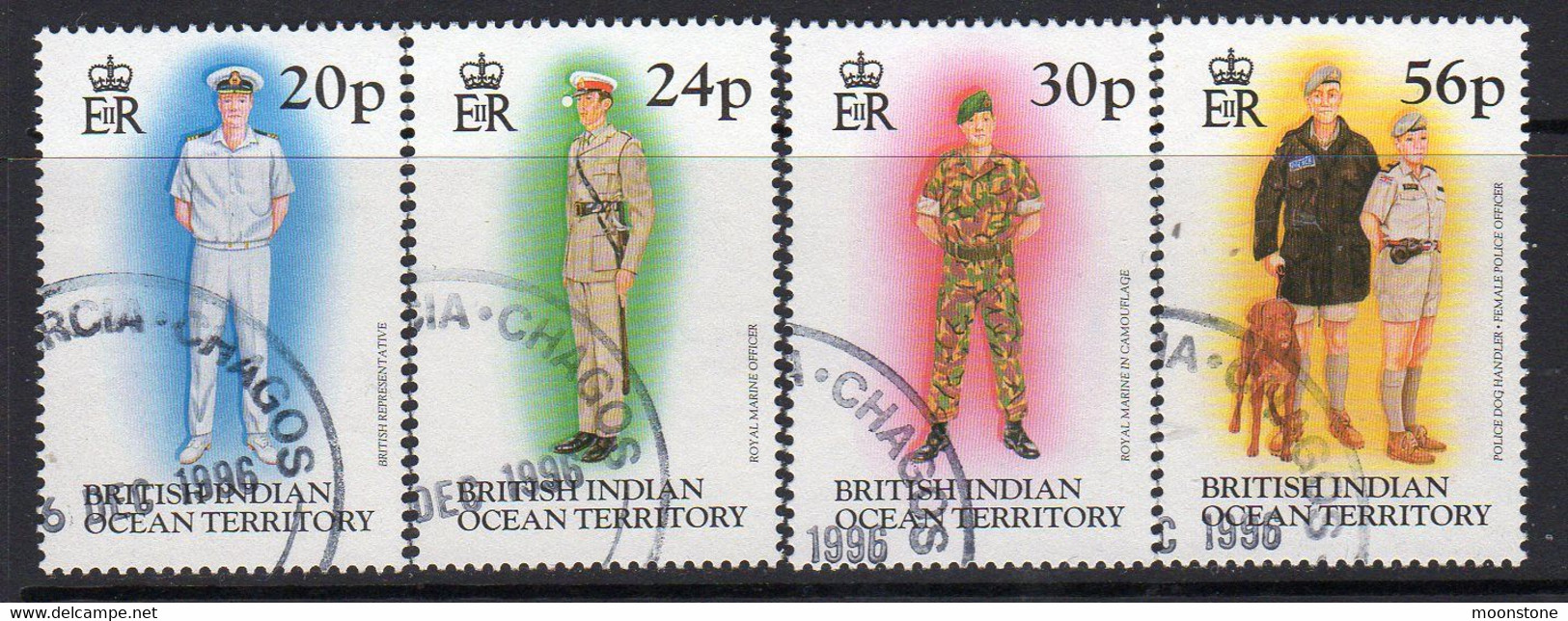 British Indian Ocean Territory BIOT 1996 Uniforms Set Of 4, Used, SG 189/92 (A) - Territorio Británico Del Océano Índico