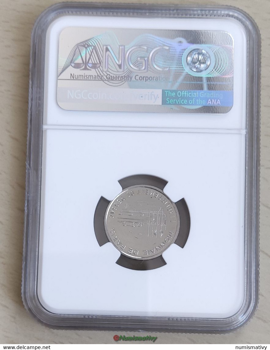 Essai 10 Cent EURO Essai De Frappe Monétaire €, NON Magnétique, Frappe Monnaie, Blanche Gradé NGC Pessac - Variétés Et Curiosités