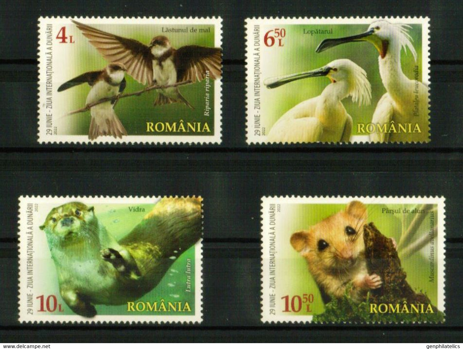 ROMANIA 2022 FAUNA Danube River Animals BIRDS OTTER - Fine Set MNH - Nuevos