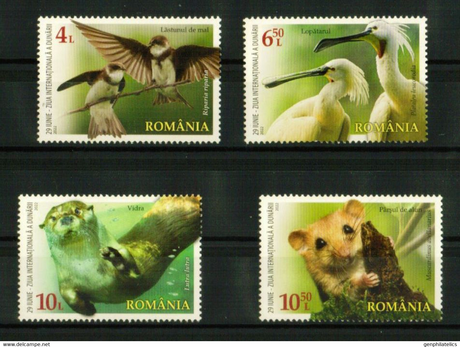 ROMANIA 2022 FAUNA Danube River Animals BIRDS OTTER - Fine Set MNH - Neufs