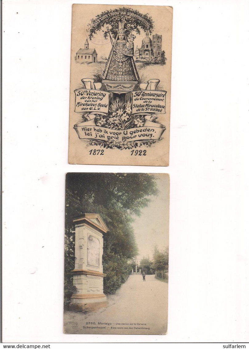 Carte Postale MONTAIGU. 50e Anniversaire Du Couronnement .Une Station Sur Le Calvaire. - Scherpenheuvel-Zichem