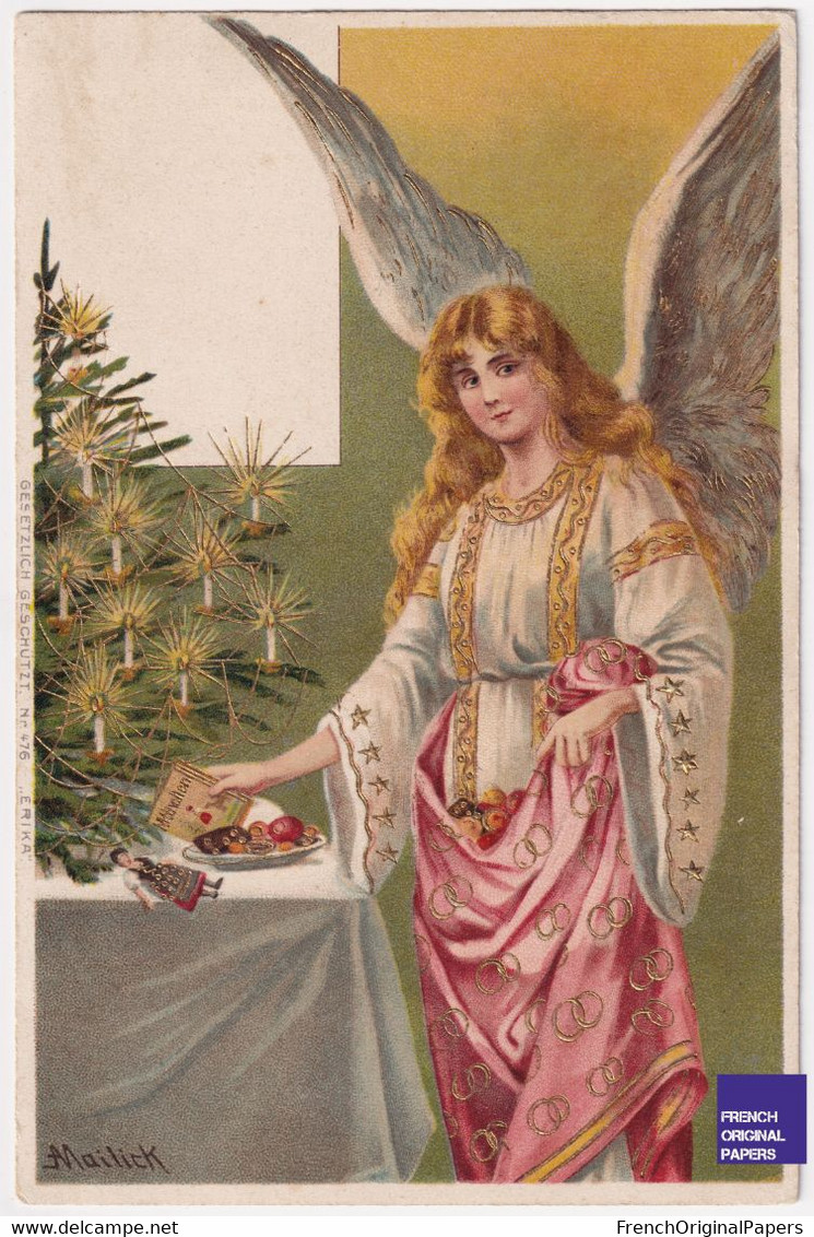 Mailick - Rare CPA Suède 1905 Femme Ange Sapin De Noël Angel Woman Art Nouveau Sweden Sverige Postcard Christmas A78-67 - Mailick, Alfred