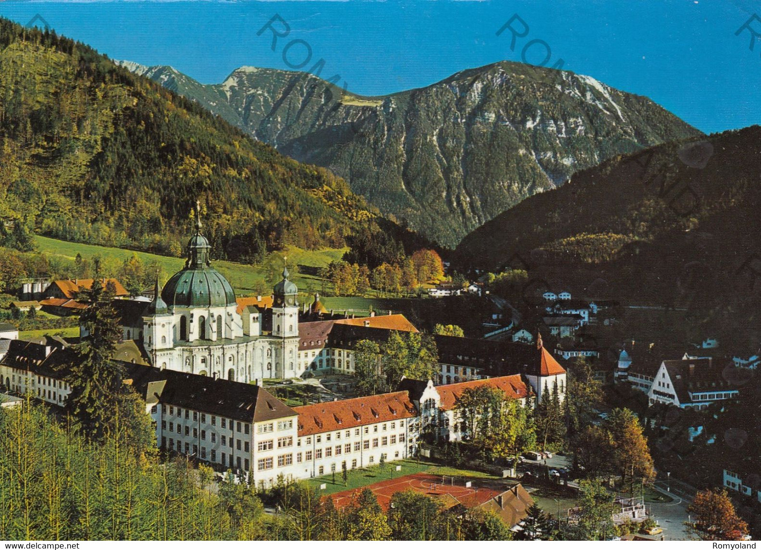 CARTOLINA  BENEDIKTINERKLOSTER ETTAL,BAYERN,GERMANIA,BOLLO STACCATO,VIAGGIATA 1988 - Bischofswiesen