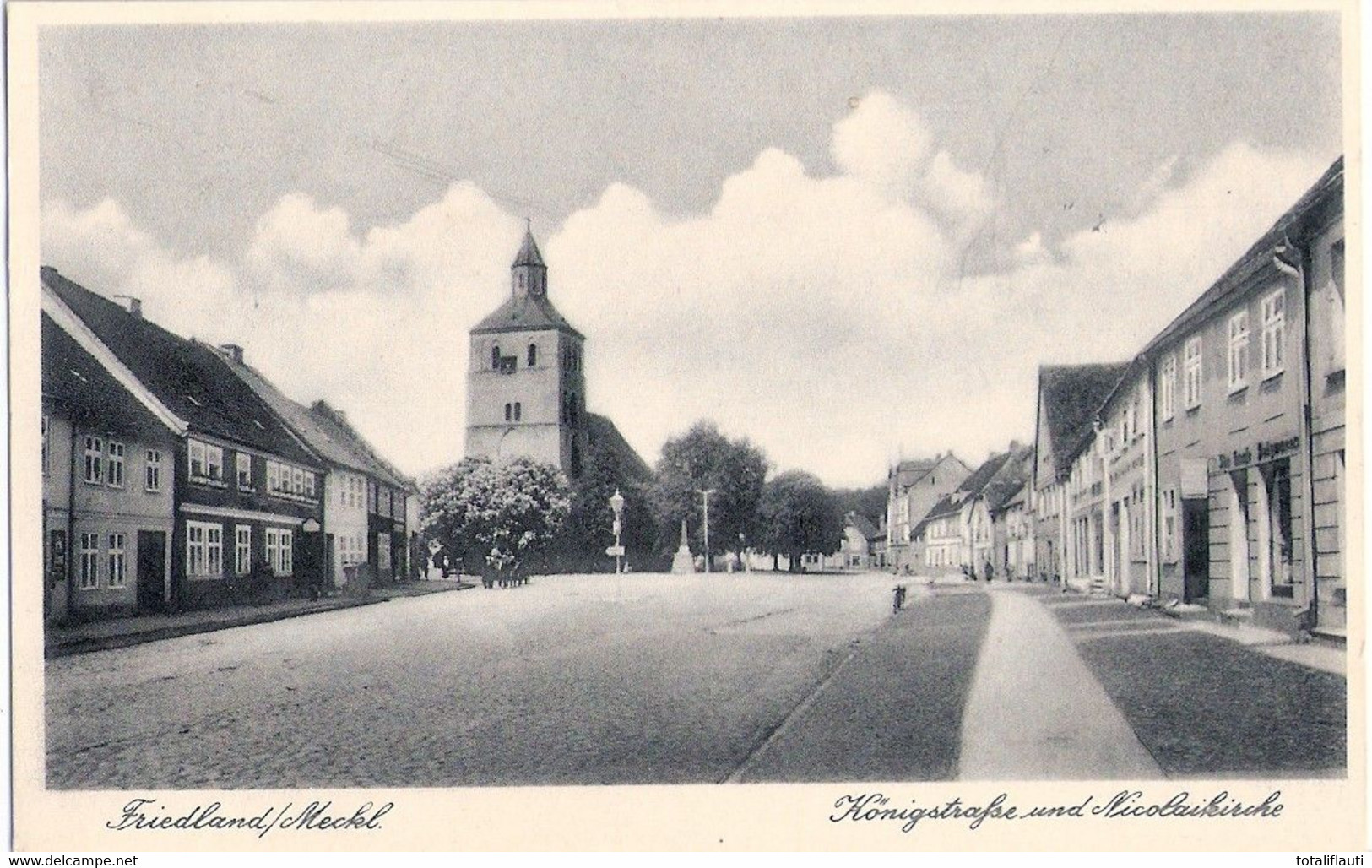 FRIEDLAND Mecklenburg Königsstrasse Nicolaikirche Belebt TOP-Erhaltung Ungelaufe - Grimmen