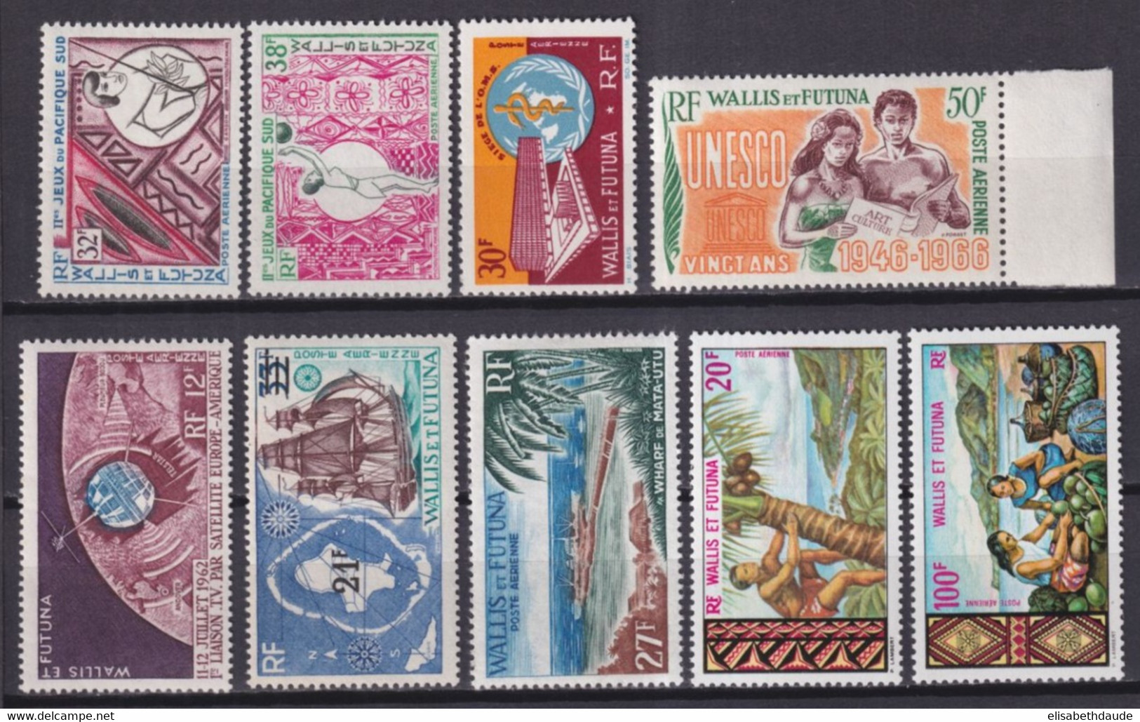 WALLIS ET FUTUNA - 1962/71 - POSTE AERIENNE YVERT N° 20+23+27/30+33+37+38 ** MNH - COTE = 47.8 EUR - Unused Stamps