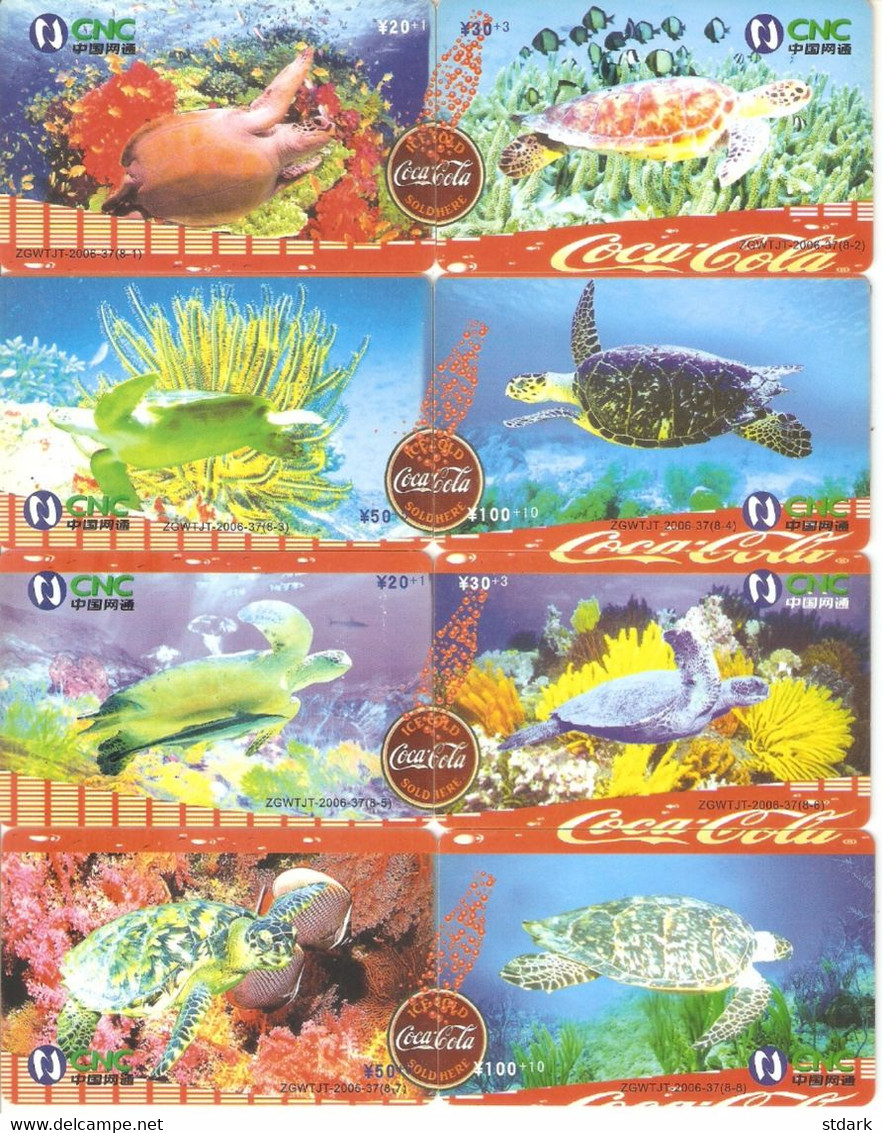 China-Turtles Coca Cola Puzzle Set Of 8 Telefonkarten ,mint - Turtles