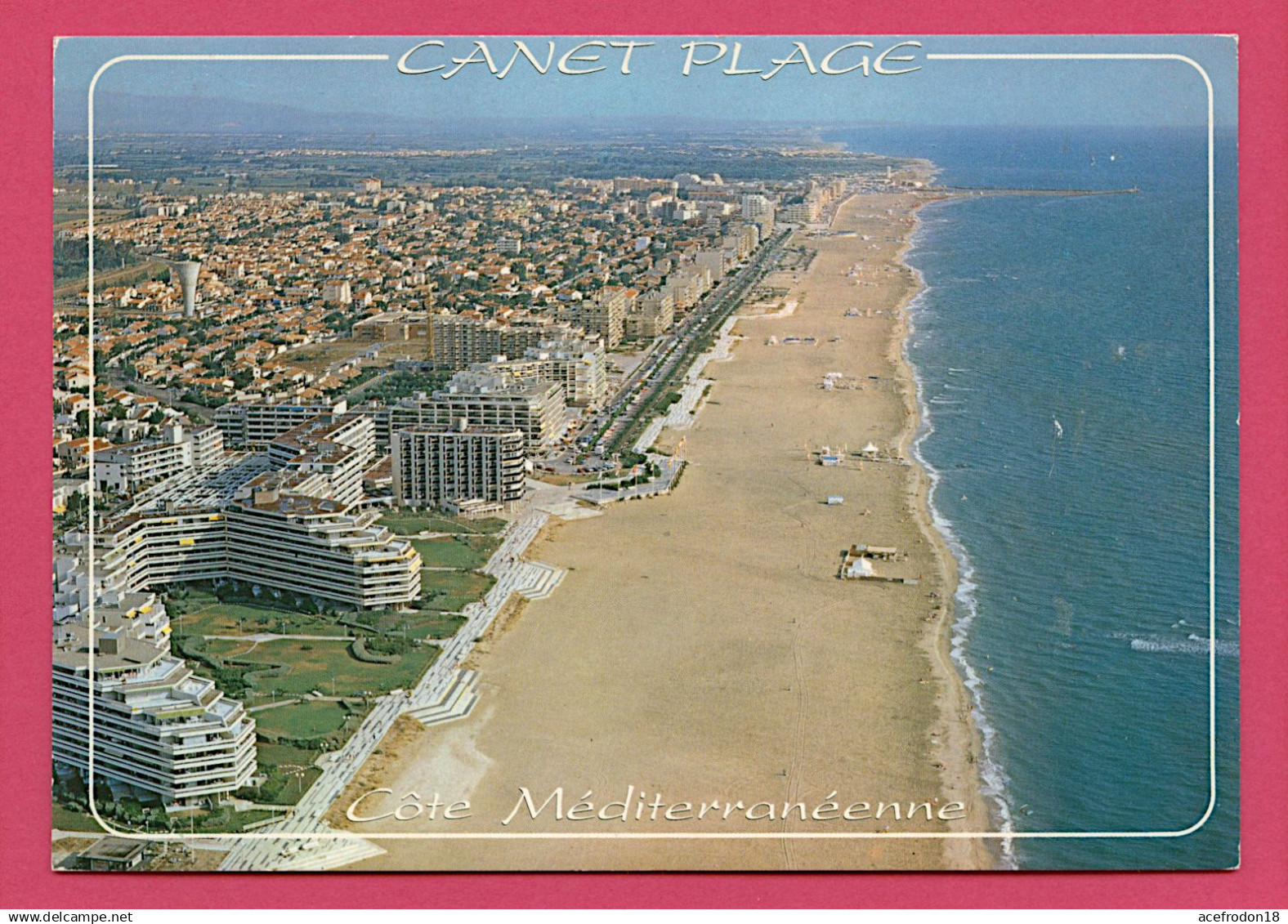 66 - Canet-en-Roussillon - Vue Aérienne De La Plage, Au Loin Le Port - Canet En Roussillon