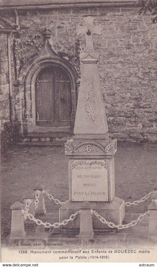 Cpa-29- Gouezec - Monument Aux Morts 14 / 18 -edi Le Doaré N°1388 - Gouézec