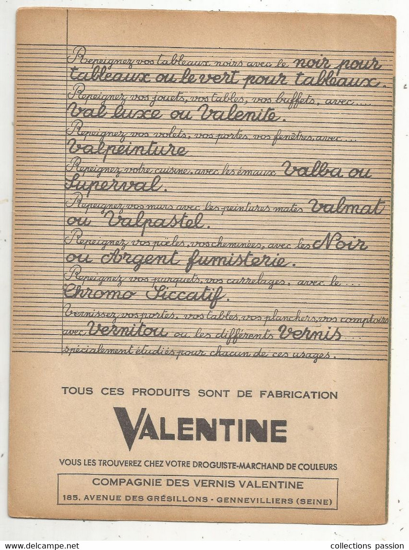 Protége Cahiers, LA BELLE PEINTURE VALENTINE ,  Frais Fr 1.95e - Protège-cahiers