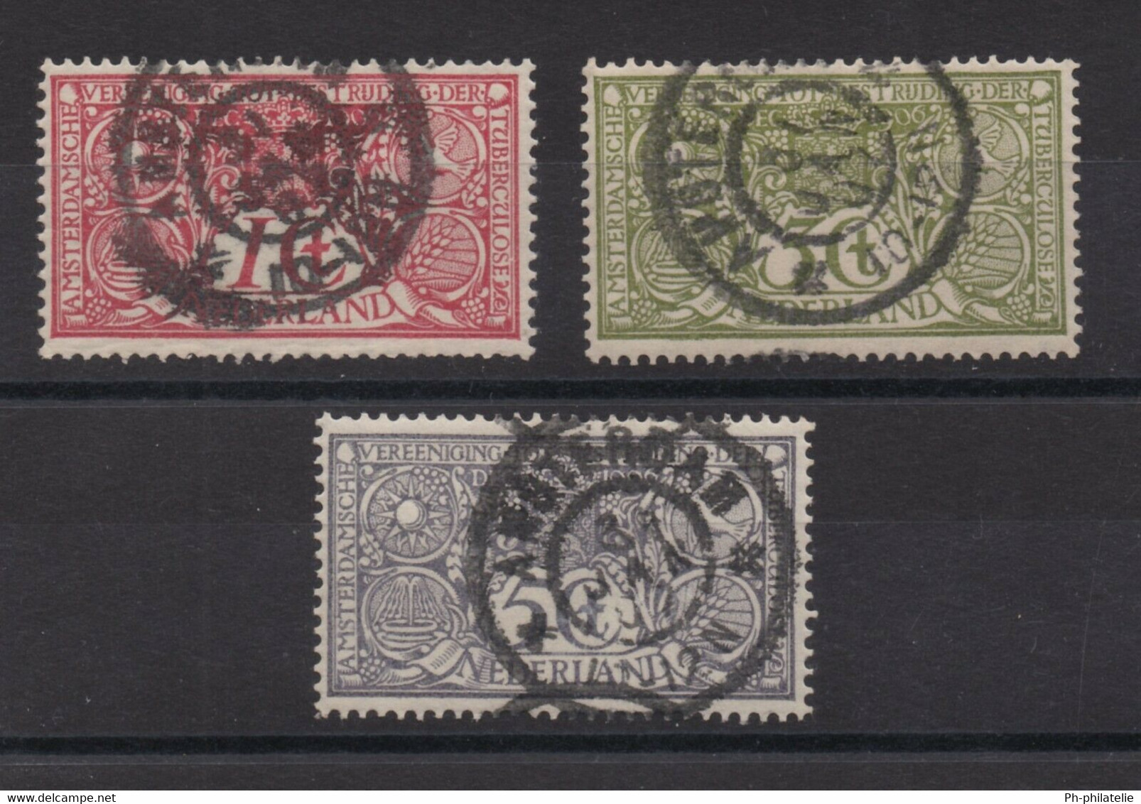 PAYS-BAS: SERIE COMPLETE DE 3 TIMBRES OBLITERES N°70/72 - Oblitérés