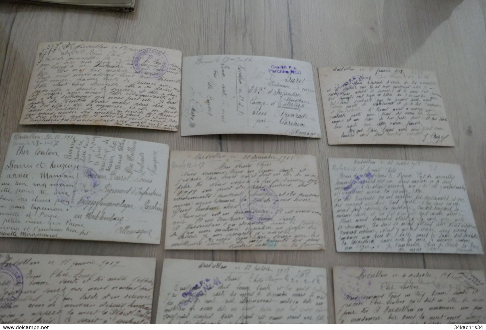 Marseillan 45 CPA  cachets militaires allemands de camps  texte Guerre de 14/18 récits nouvelles prisonniers de guerre