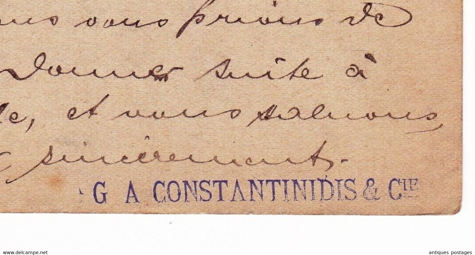 Entier Postal 1902 Athènes Grèce Constantinidis & Cie Athens Greece Verviers Belgique Konstantinidis - Postpaketten