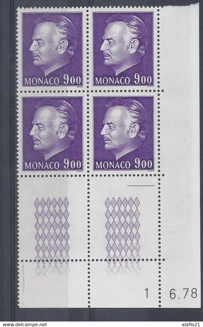 MONACO - N° 1146 - PRINCE RAINIER - Bloc De 4 COIN DATE - NEUF SANS CHARNIERE - 1/6/78 - Unused Stamps
