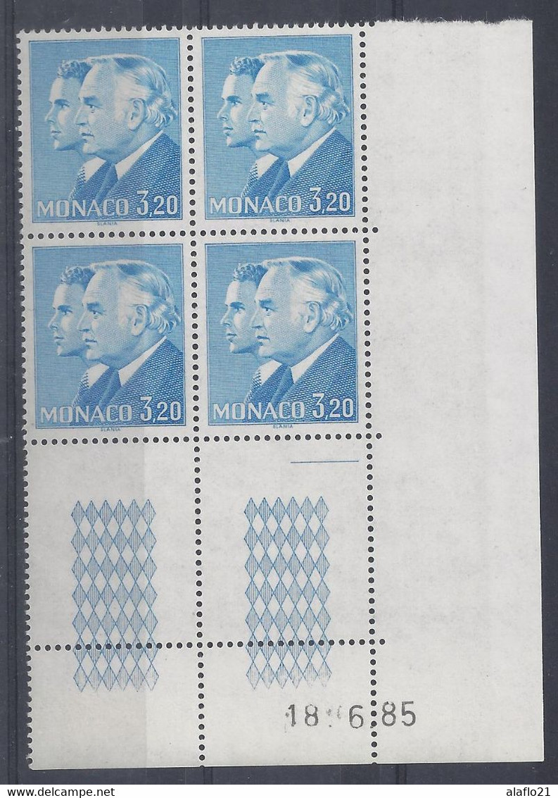 MONACO - N° 1482 - PRINCES RAINIER Et ALBERT - Bloc De 4 COIN DATE - NEUF SANS CHARNIERE - 18/6/85 - Unused Stamps