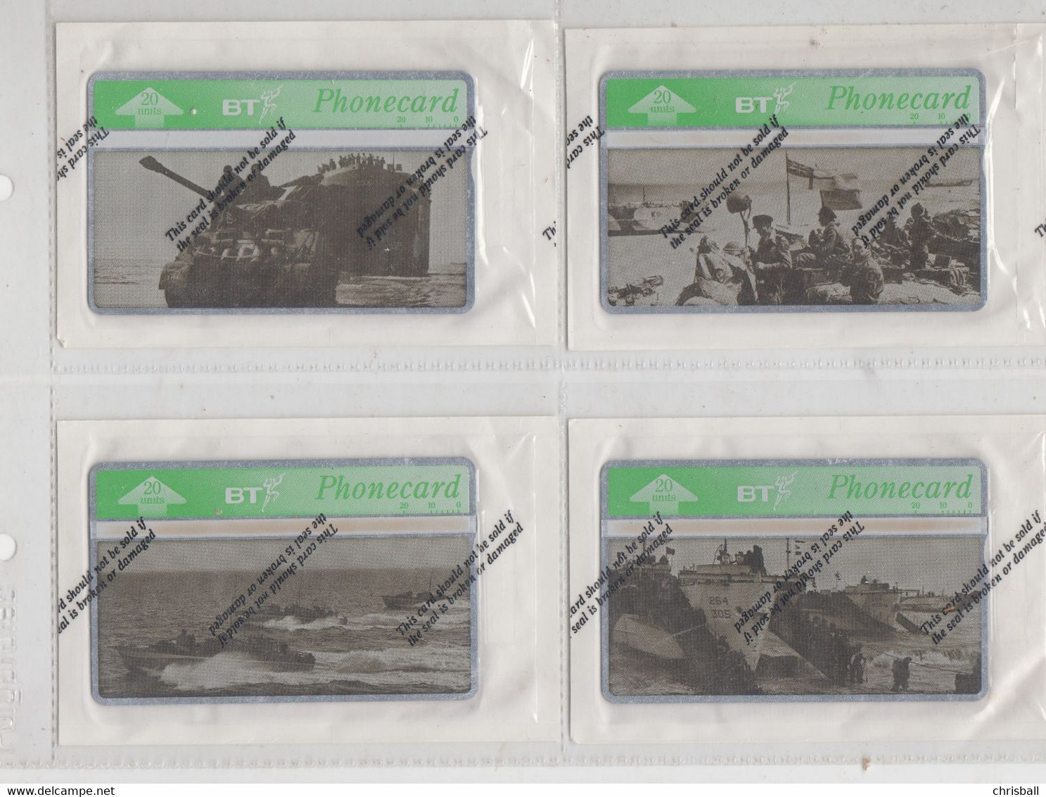 BT Phonecard GB Set Of 4 D Day 20unit - Superb Mint Wrapped - BT Emissions Commémoratives