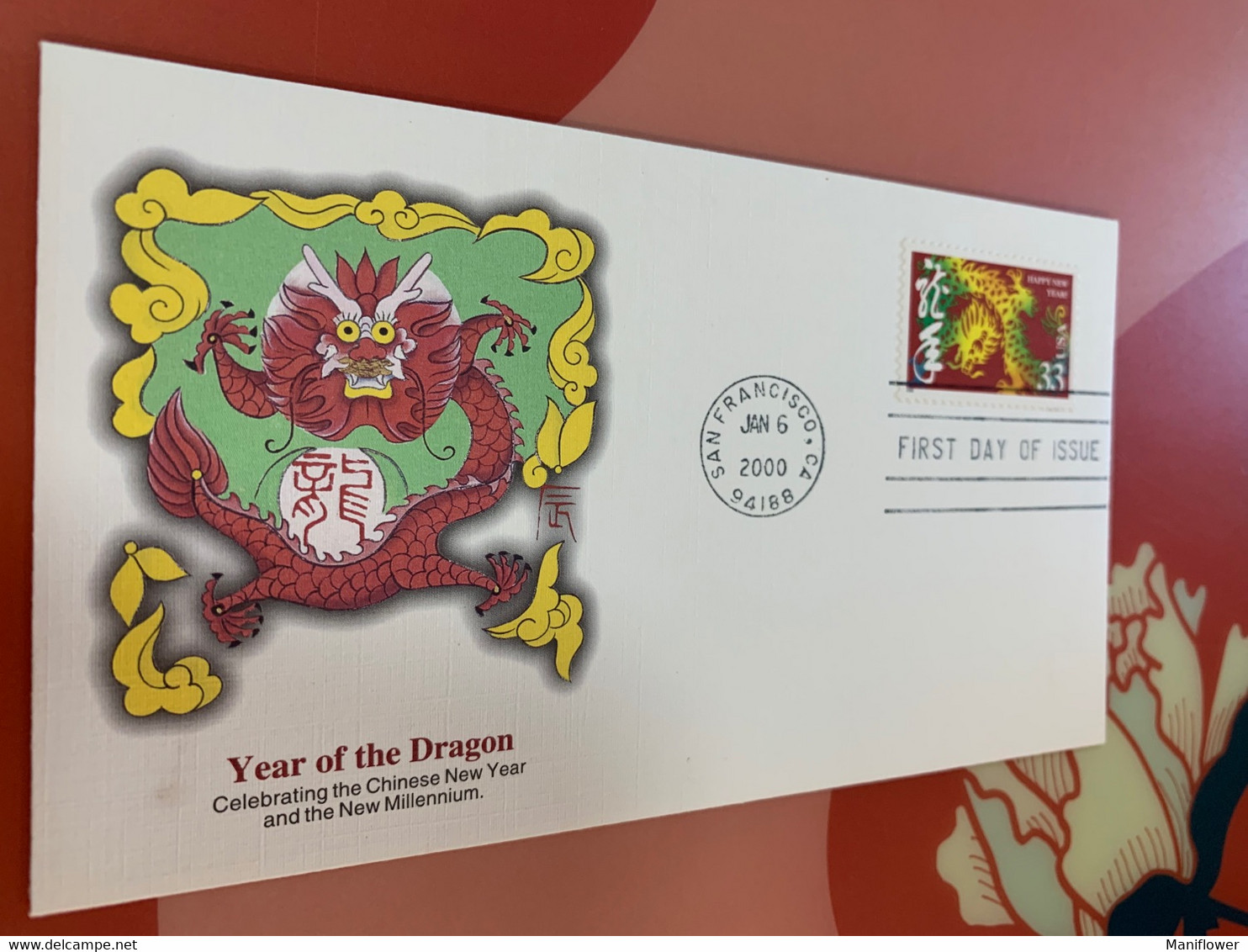 USA Stamp New Year Dragon FDC Cover - FDC