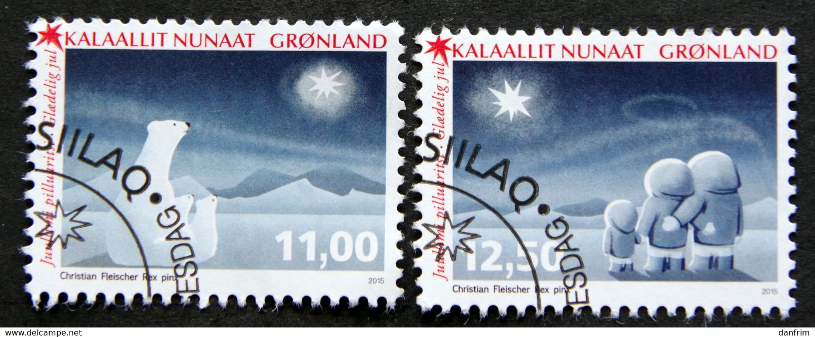 GREENLAND 2015  CHRISTMAS Minr.709-10 ( Lot E 2002) - Gebruikt