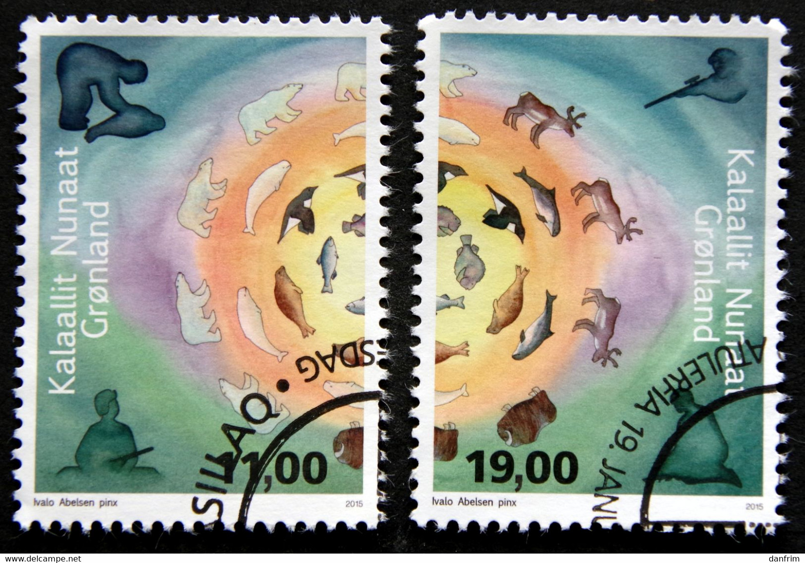 GREENLAND 2015  Hunter's Life Minr.685-86  ( Lot H 26) - Used Stamps