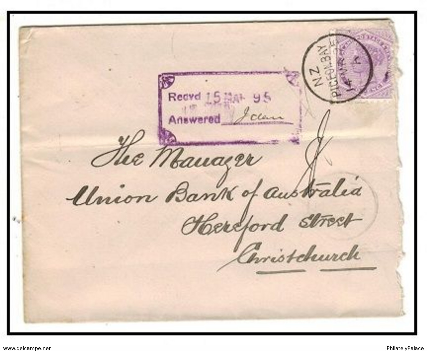 NEW ZEALAND - 1895 2d Rate Local Cover Used At PIGEON BAY (**) - ...-1855 Préphilatélie