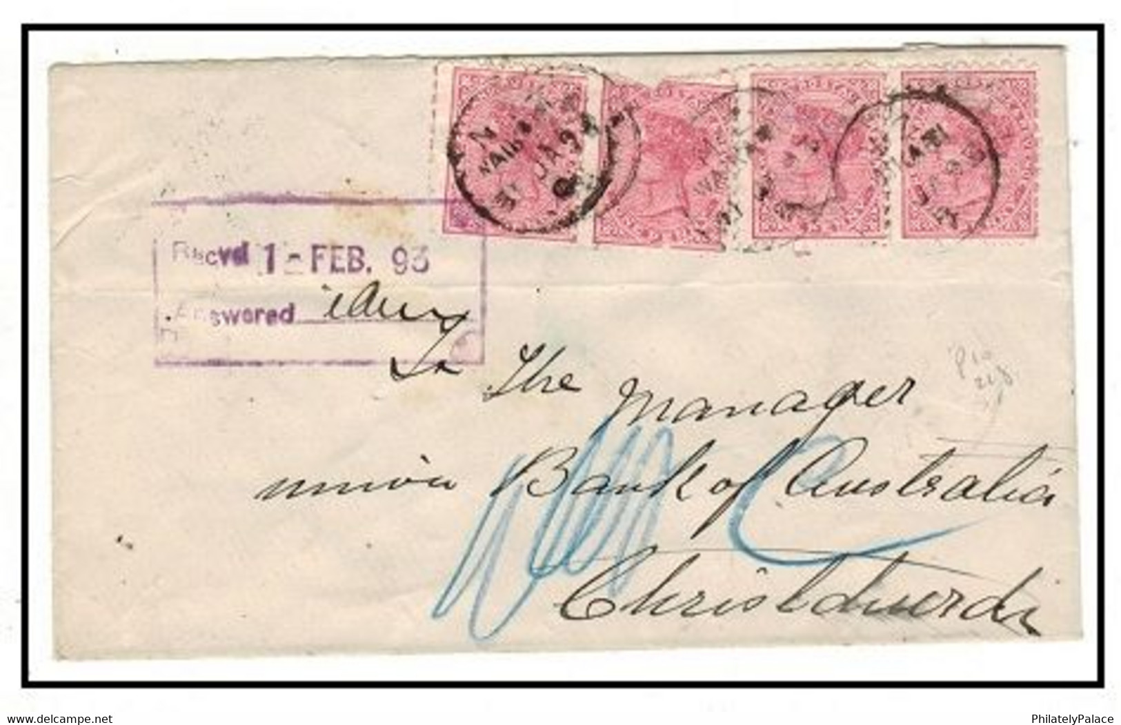 NEW ZEALAND - 1893 4d Rate Local Cover Used At WAIKARI (**) - ...-1855 Prephilately