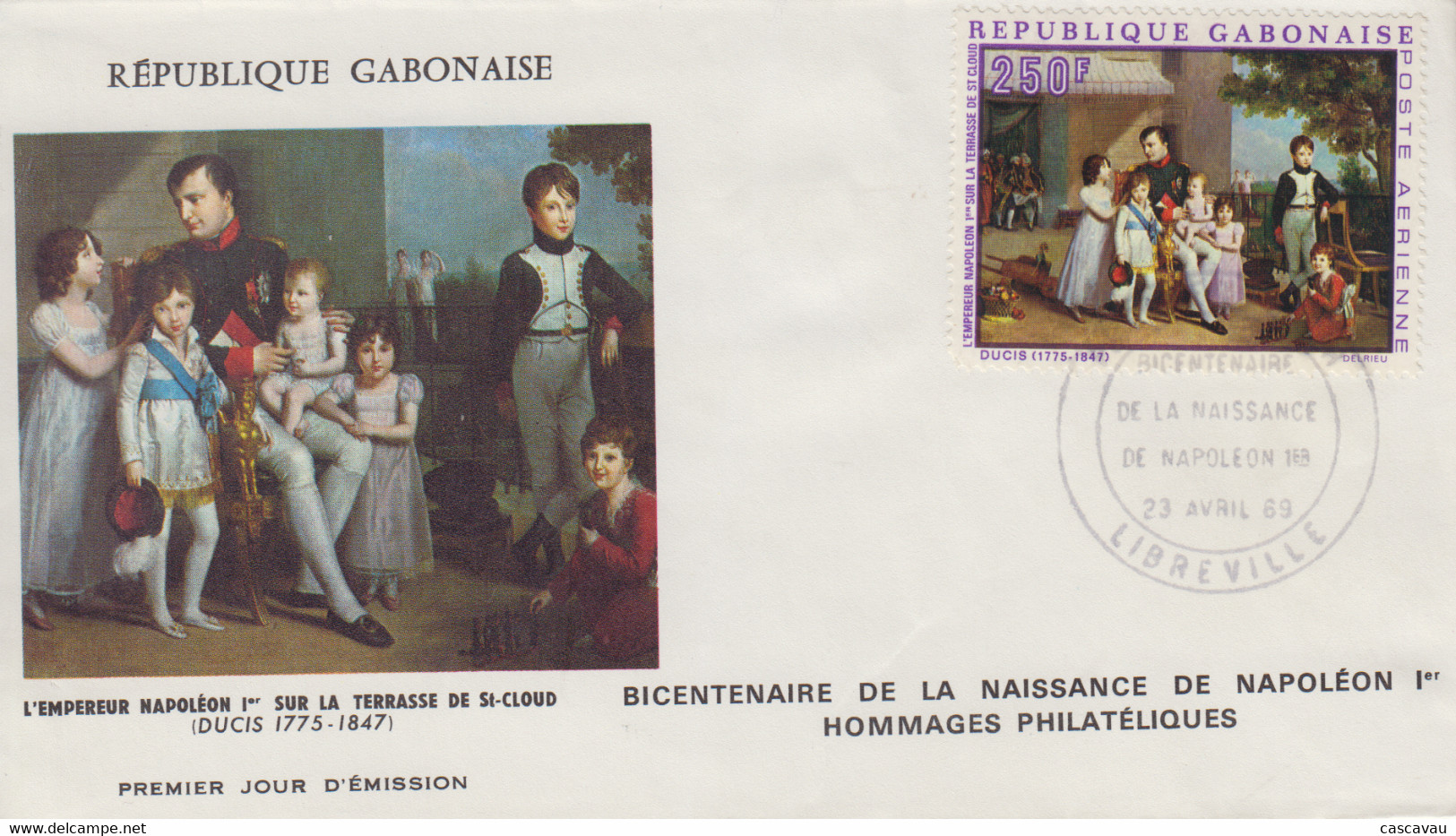 Enveloppe   FDC   1er   Jour    GABON    Bicentenaire   Naissance   De   NAPOLEON    1969 - Napoleón