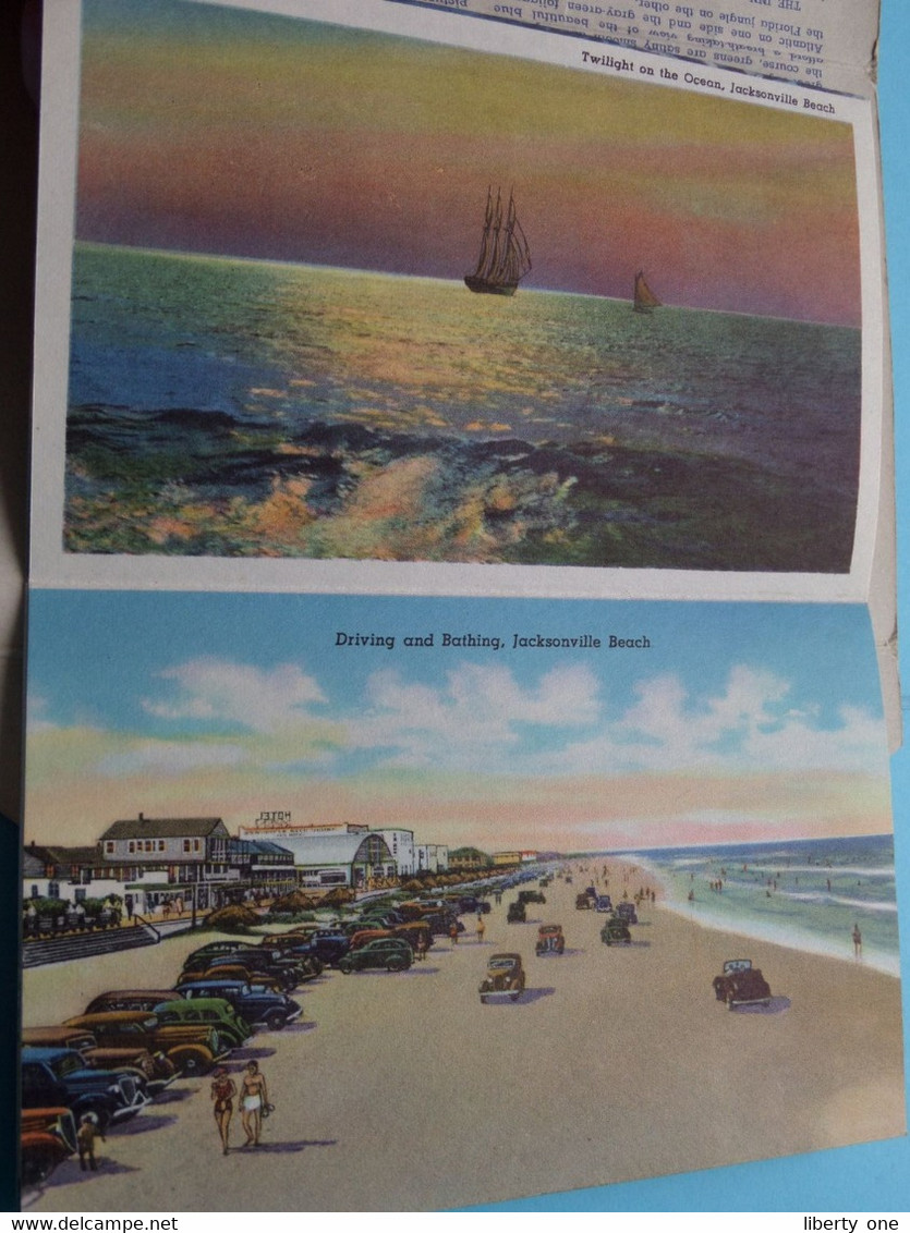 JACKSONVILLE BEACH, Fla ( see / voir Scans for detail ) Curt Teich ( Souvenir Folder > with Views ) !