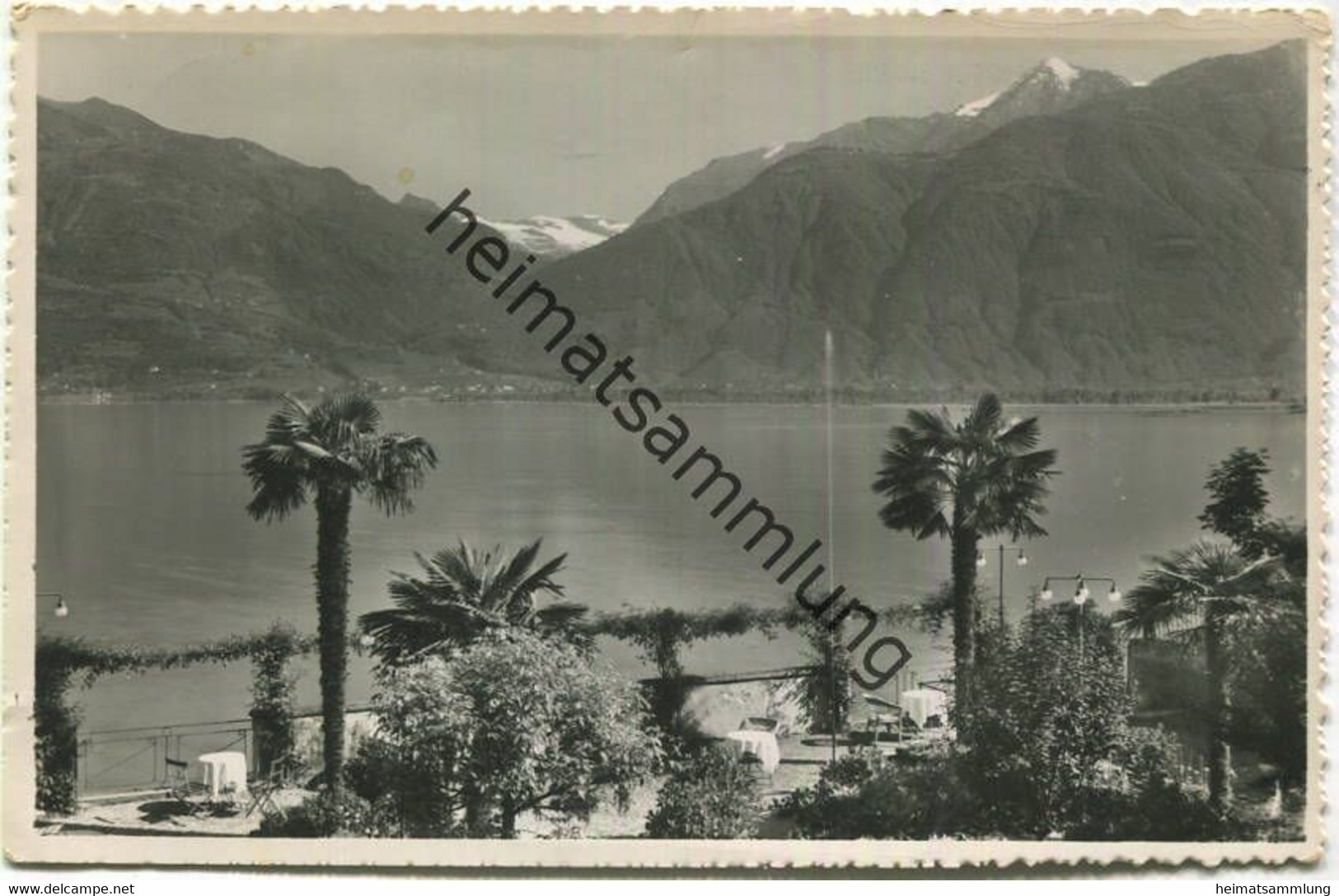 Magadino - Hotel Suisse - Familie Paganetti-Mathys - Foto-AK Gel. 1957 - Magadino