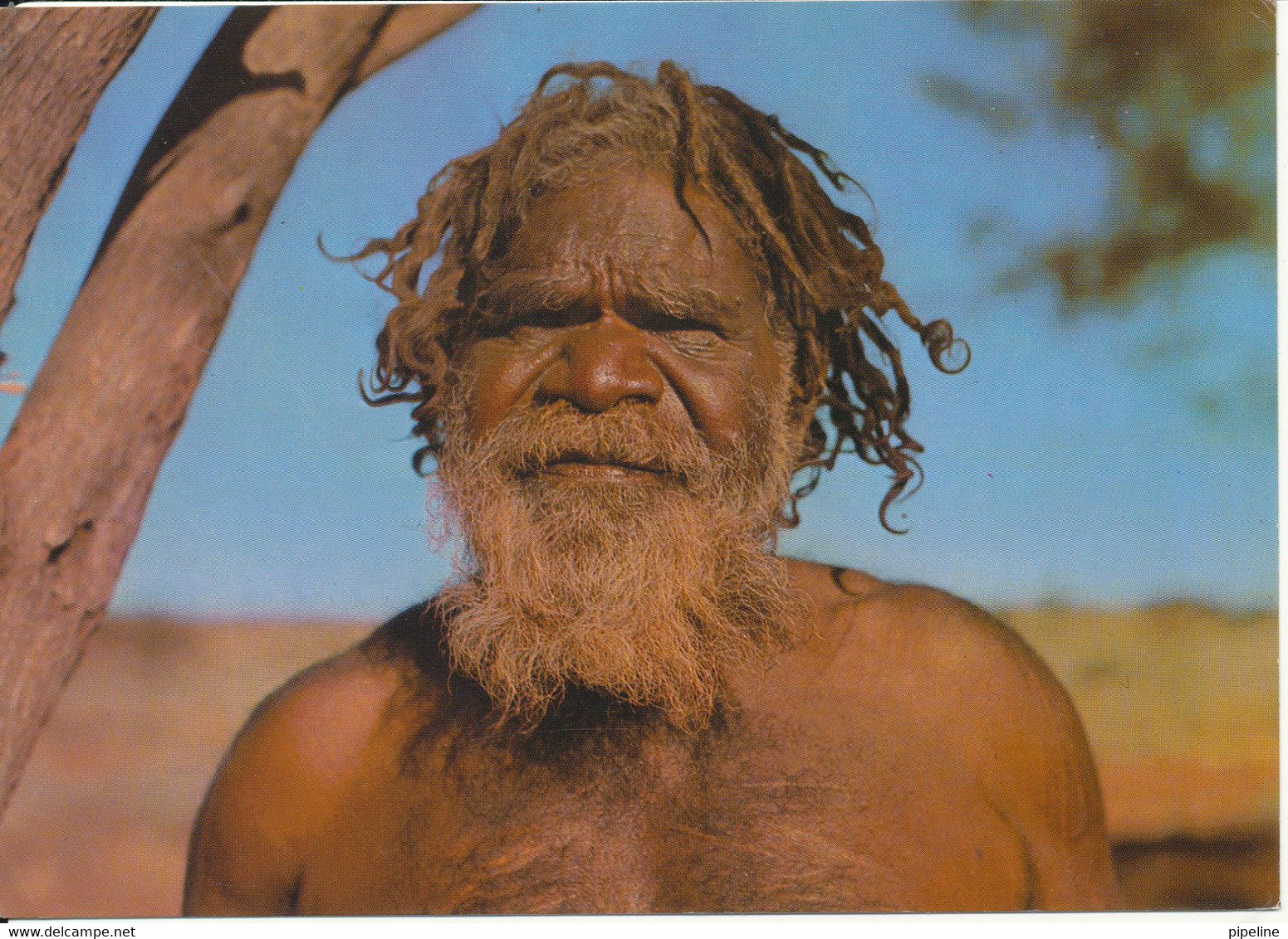 Australian Postcard Sent To Denmark With Thailand Stamp (Central Australia Aborigine) - Aborigènes