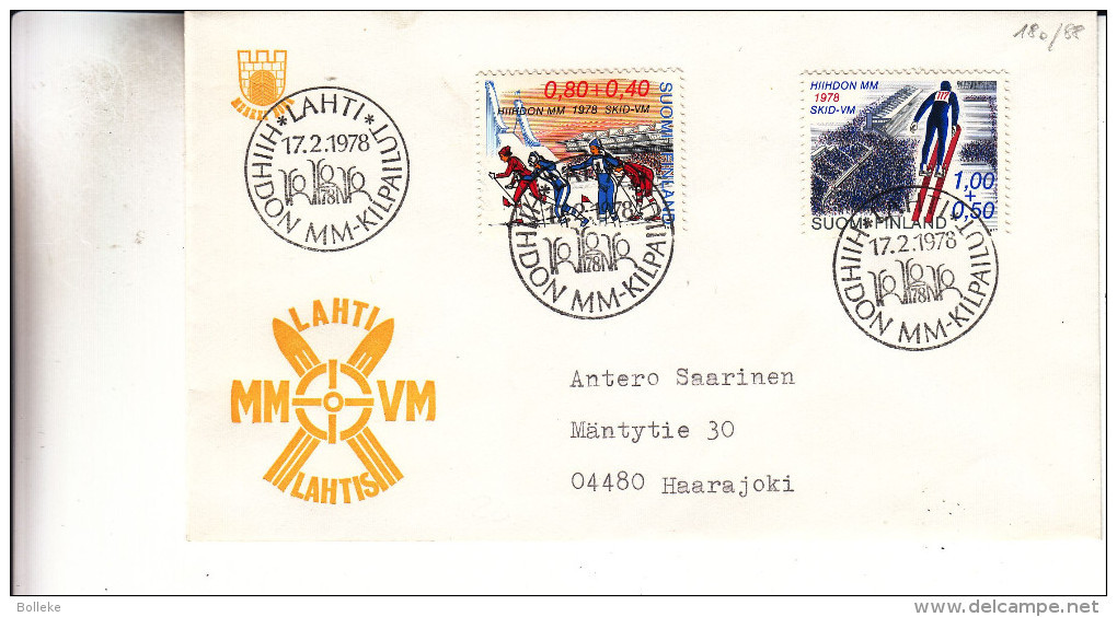 Ski De Fond - Saut Du Tremplin - Finlande - Lettre De 1978 - Oblitération Lahti - Covers & Documents