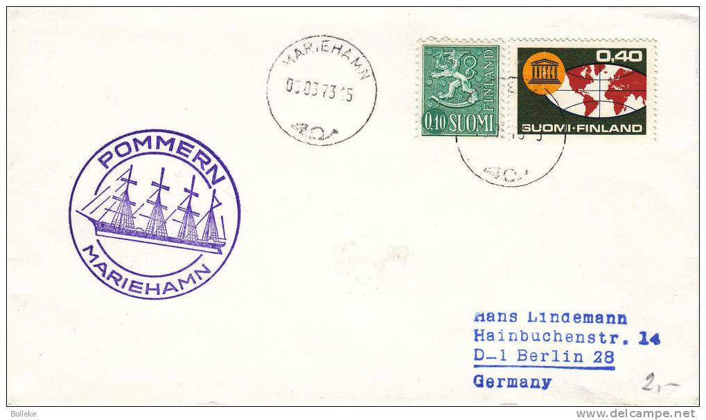 Finlande - Bateaux - Voiliers - Lettre De 1973 - Unesco - Storia Postale