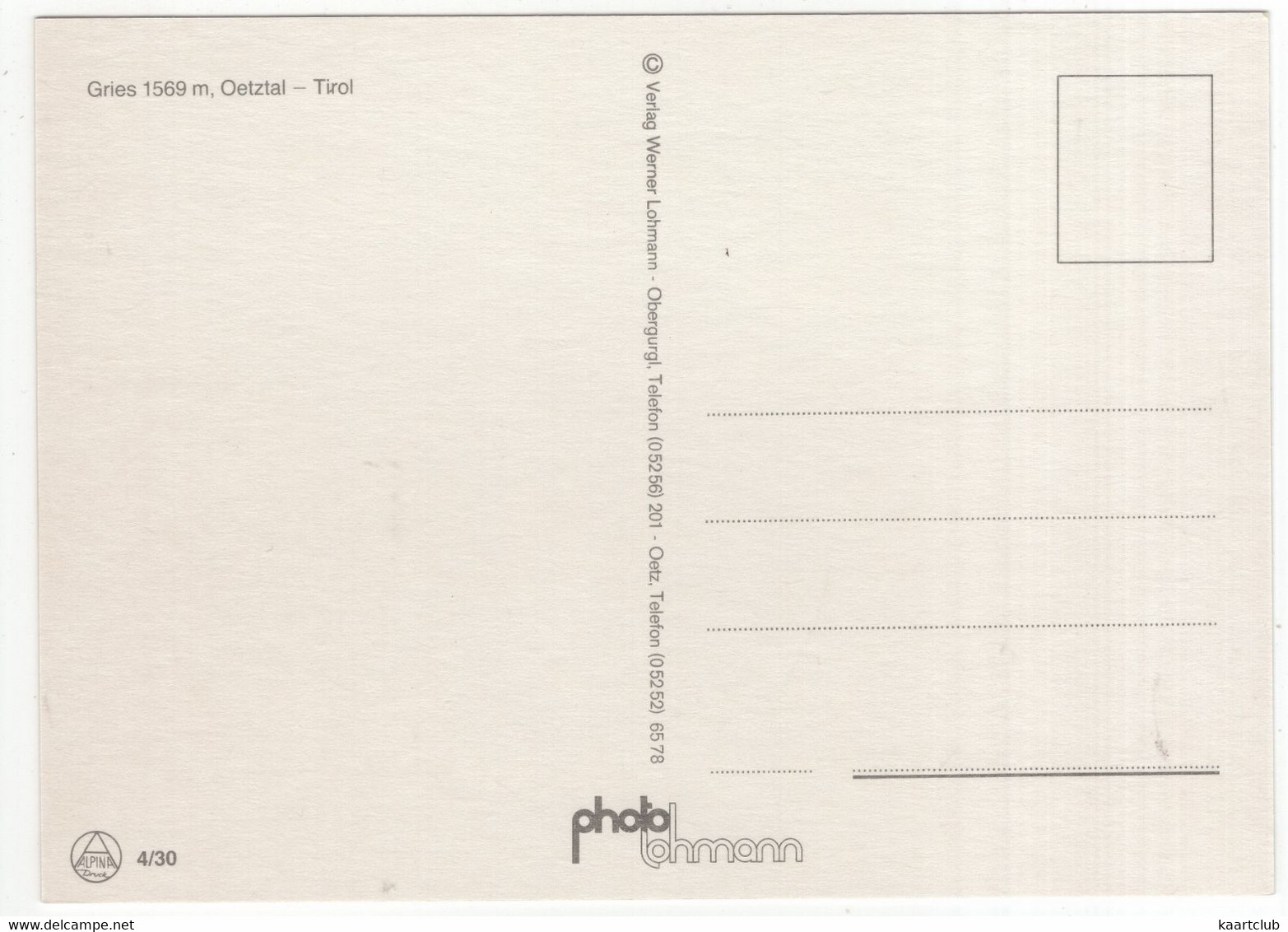 Gries 1569 M, Oetztal - Tirol -  (Österreich/Austria) - Sellrein