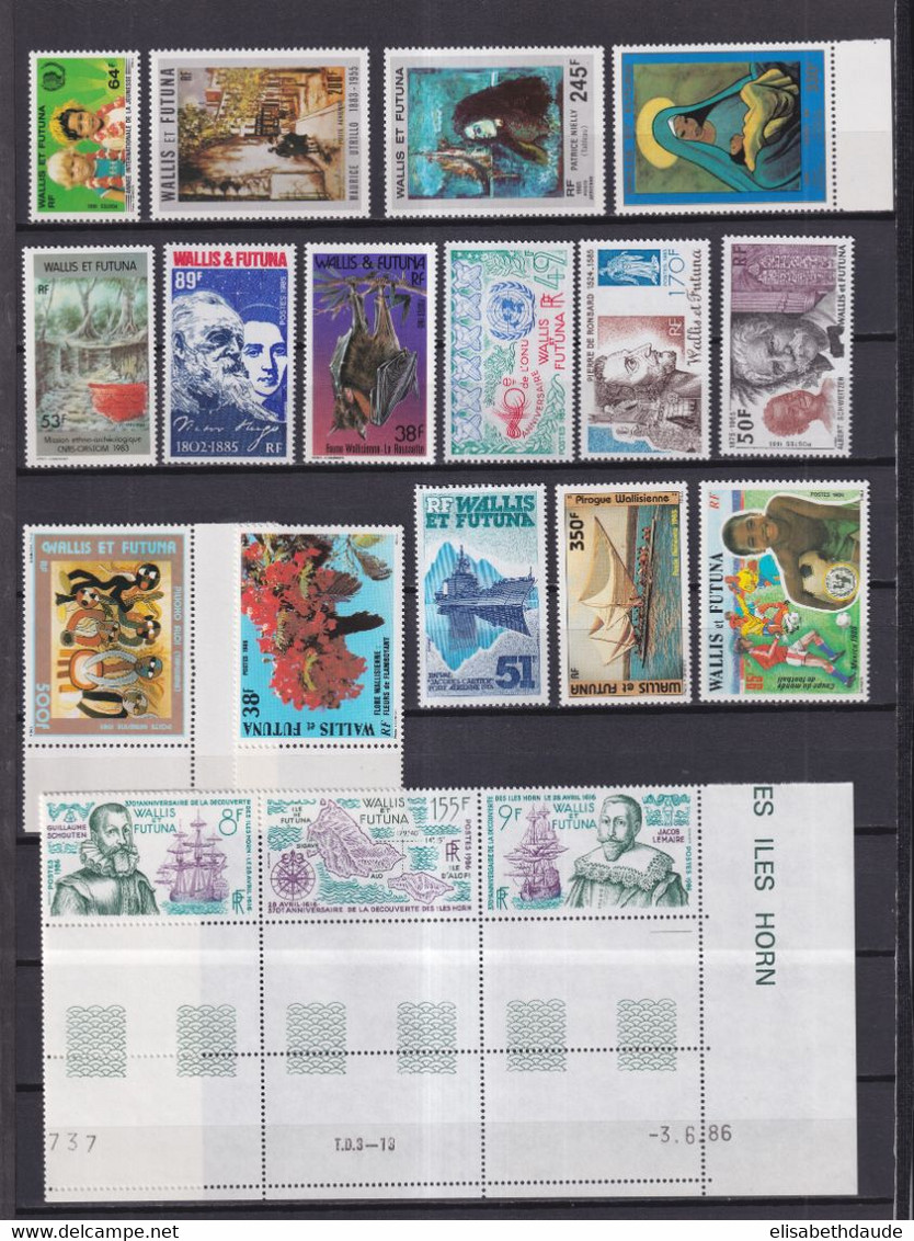 WALLIS ET FUTUNA - 1985/89 - COLLECTION 4 PAGES ! ** MNH - COTE = 257 EUR - Unused Stamps