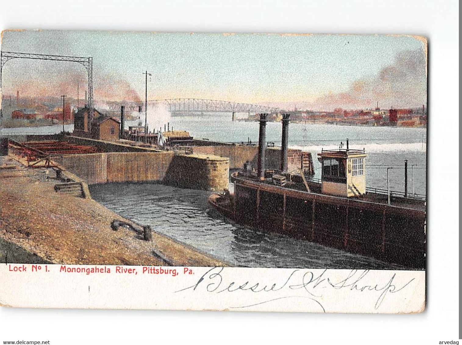 X257 USA LOCK N.1 MONONGAHELA RIVER PITTSBURG PA. - THE MAY DRUG CO. - Pittsburgh