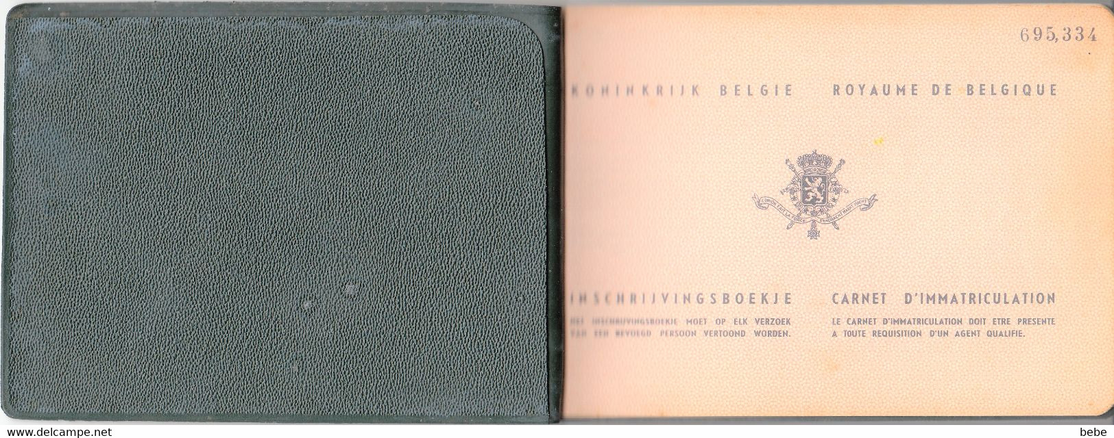Carnet D'immatriculisation 14-7-1954 / Bedford/52 - Camions