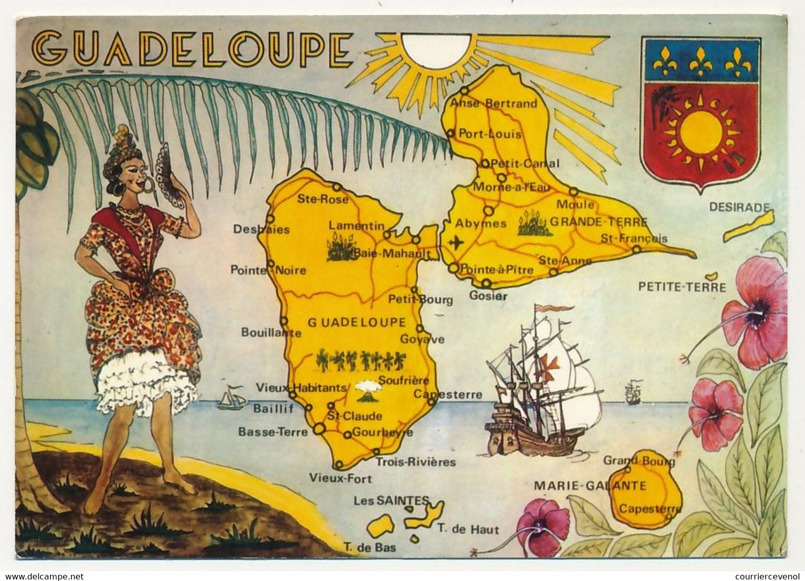 CPM - Carte De La Guadeloupe - Autres & Non Classés