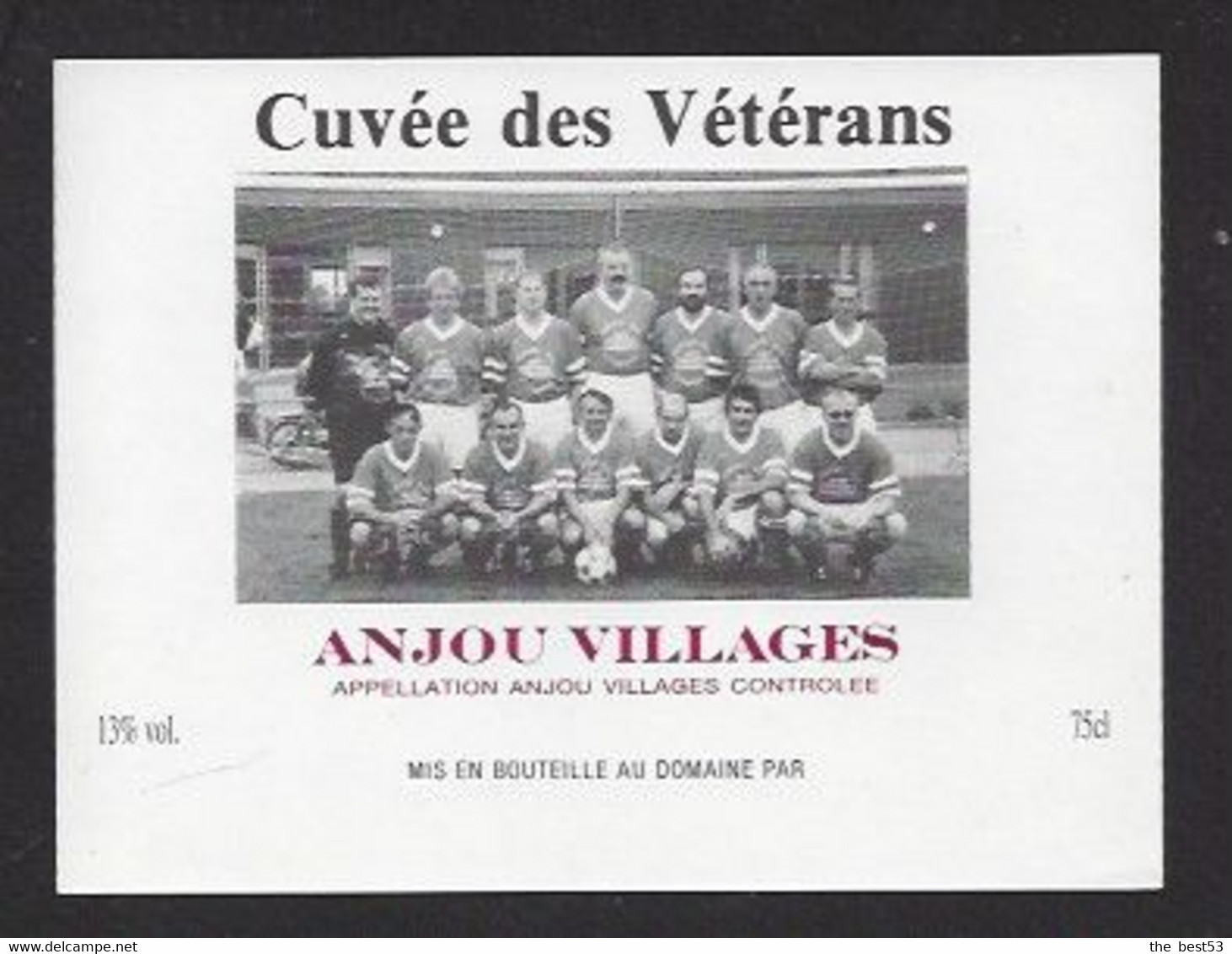 Etiquette De Vin Anjou Villages - Cuvée Des Vétérans Non Localisée (49) - Thème Foot - Soccer