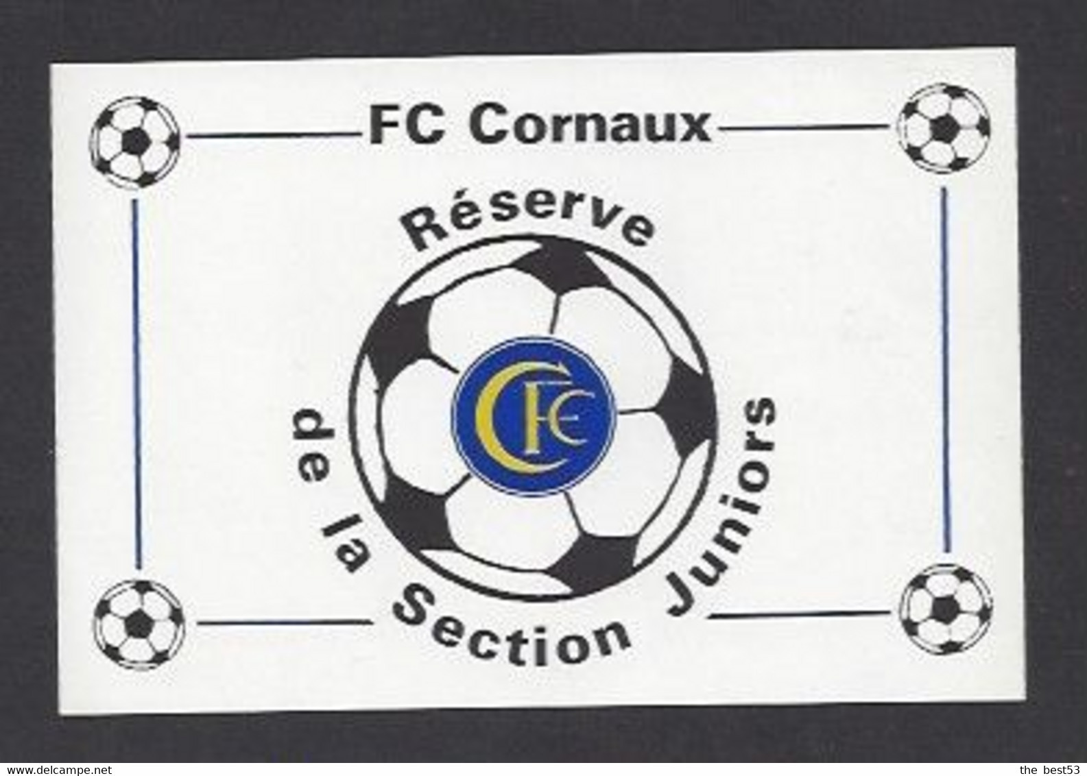 Etiquette De Vin   -  FC Cornaux De La Section Juniors  (suisse)  -  Thème Foot - Soccer