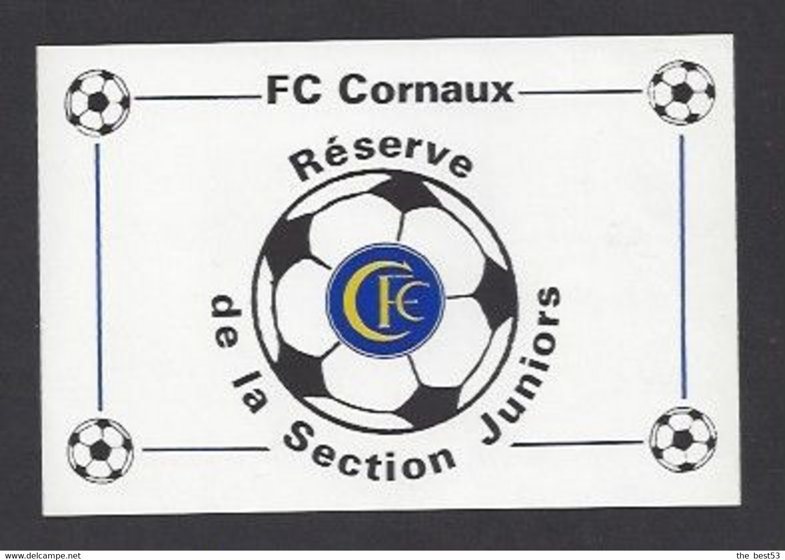 Etiquette De Vin   -  FC Cornaux De La Section Juniors  (suisse)  -  Thème Foot - Football