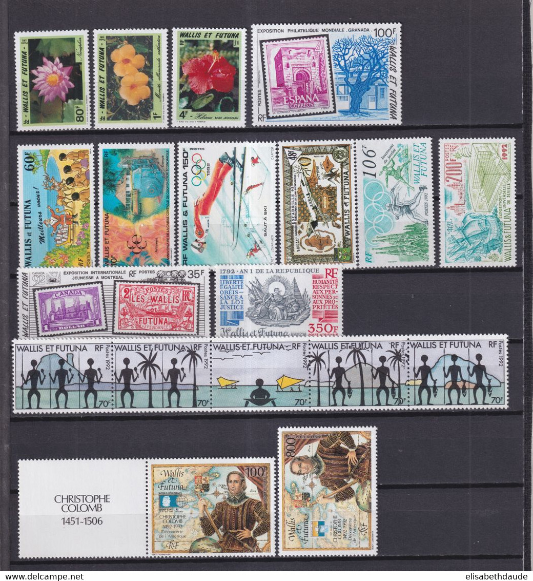 WALLIS ET FUTUNA - 1990/1992 - COLLECTION 2 PAGES ! ** MNH - COTE = 173.8 EUR - Unused Stamps