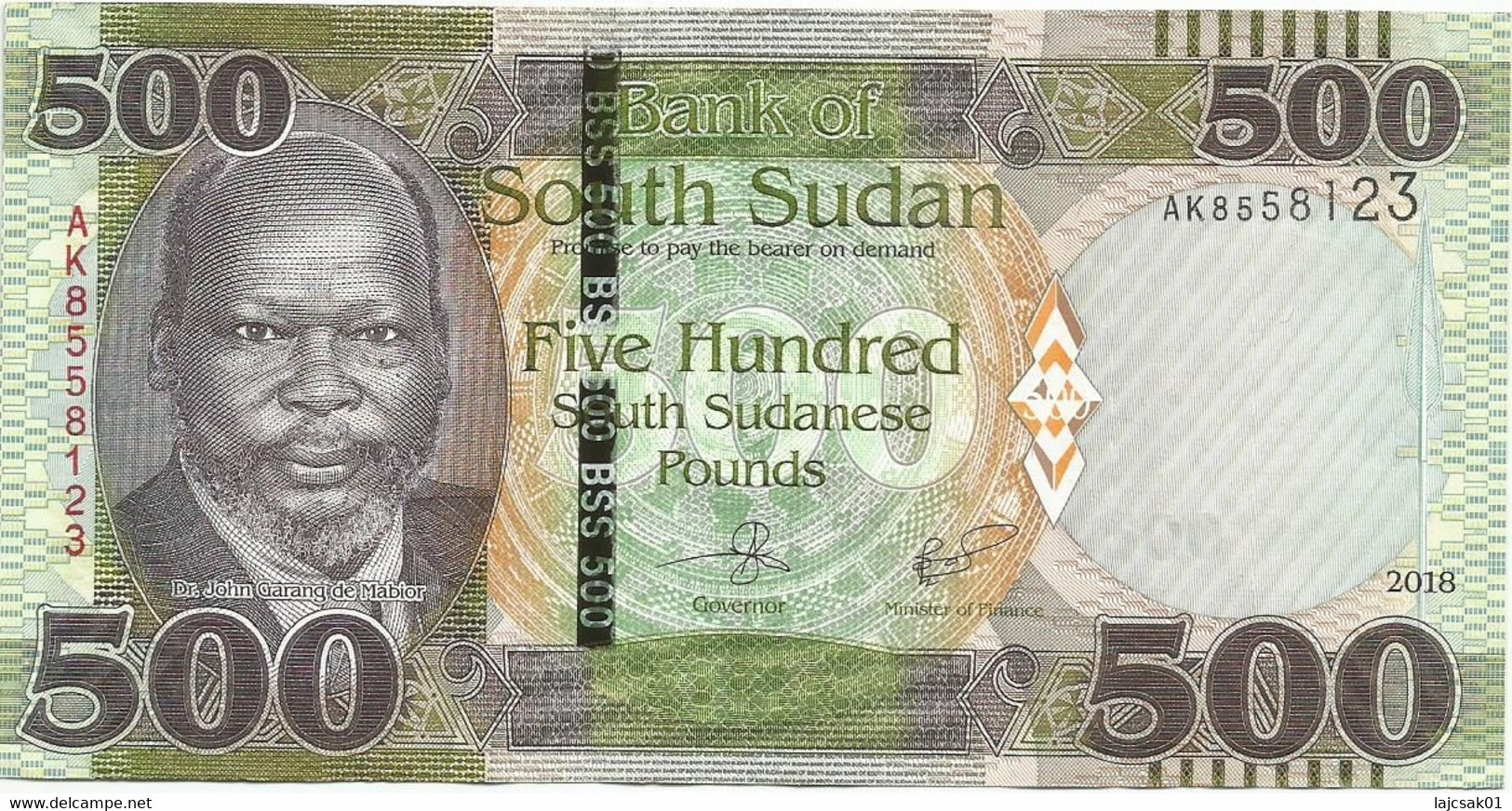 South Sudan 500 Pounds 2018. Xf - South Sudan