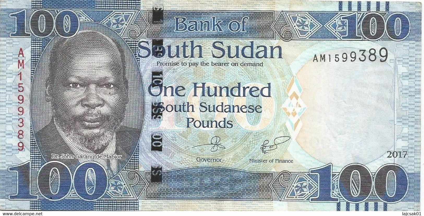 South Sudan 100 Pounds 2017. Xf - South Sudan