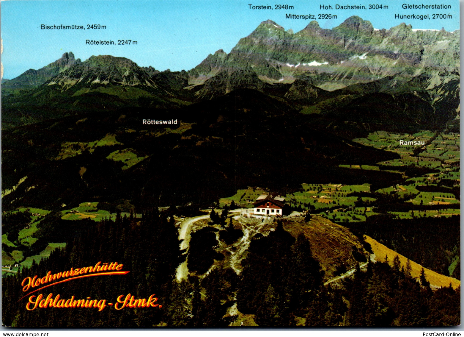36704 - Steiermark - Schladming , Hochwurzenhütte , Bischofsmütze , Rötelstein , Torstein , Hunerkogel , Rötteswald - Ni - Schladming