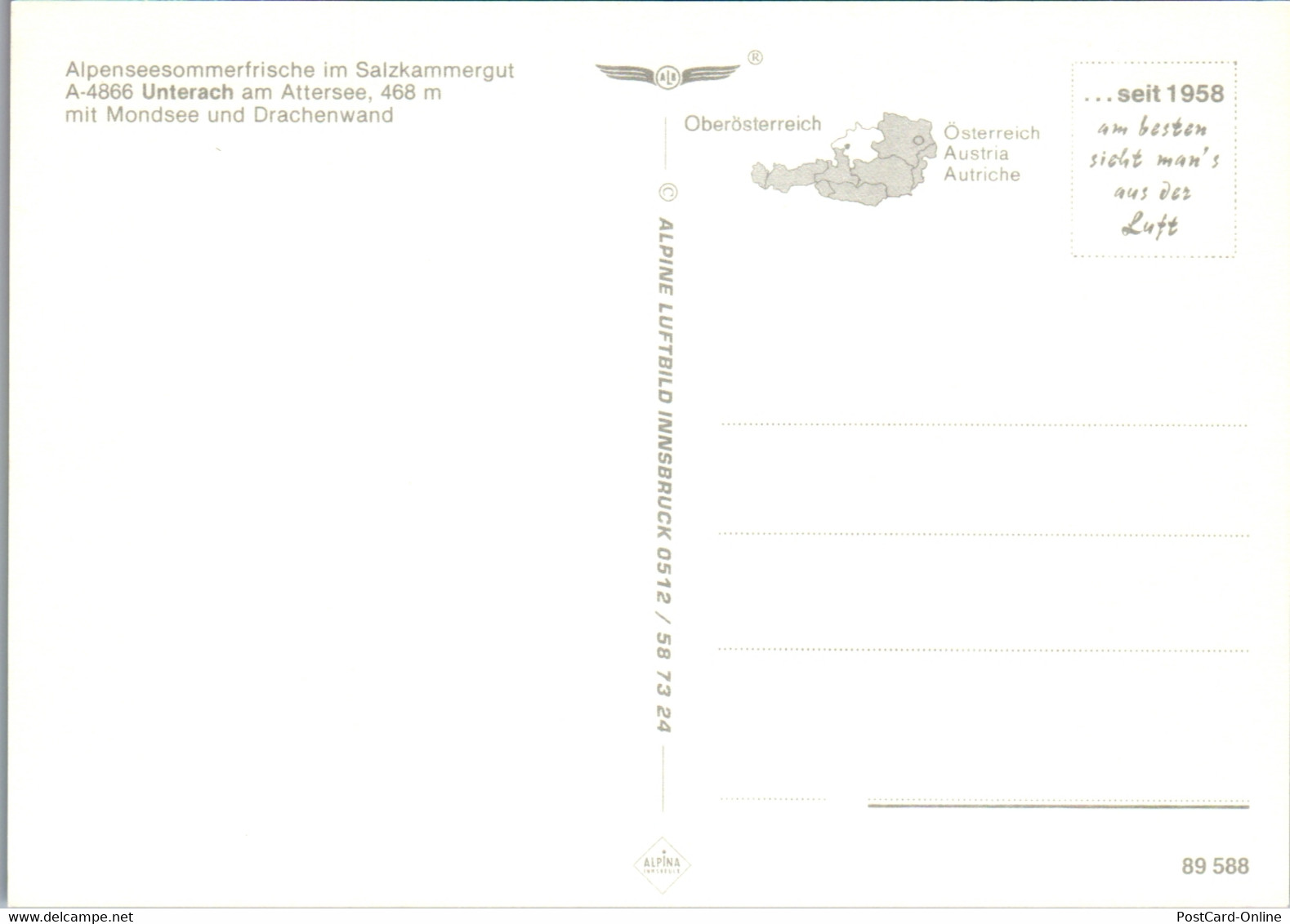 36743 - Oberösterreich - Unterach Am Attersee Mit Mondsee Und Drachenwand - Nicht Gelaufen - Attersee-Orte