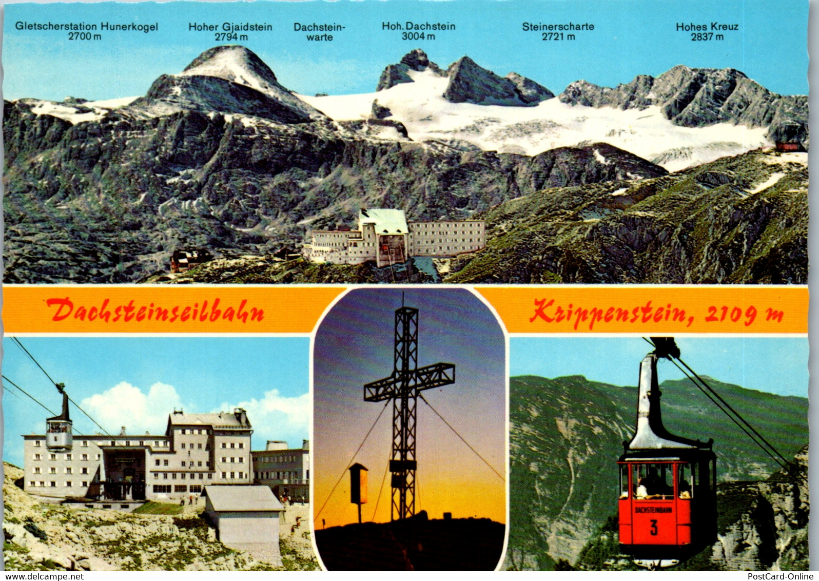 36807 - Oberösterreich - Obertraun , Hallstättersee , Dachsteinseilbahn , Krippenstein , Bewrghotel , Mehrbildkarte - Ni - Traun