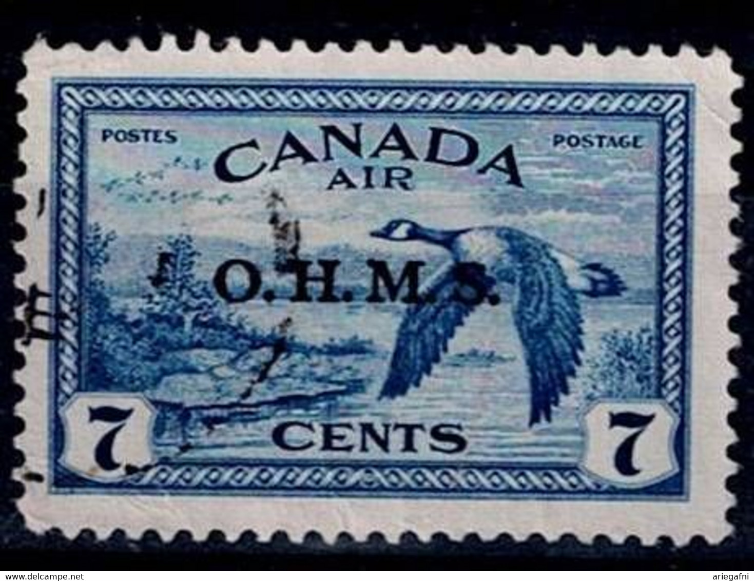 CANADA  1949 BIRDS WITH OVERPRINT O.H.M.S MI No 10 USED VF!! - Overprinted